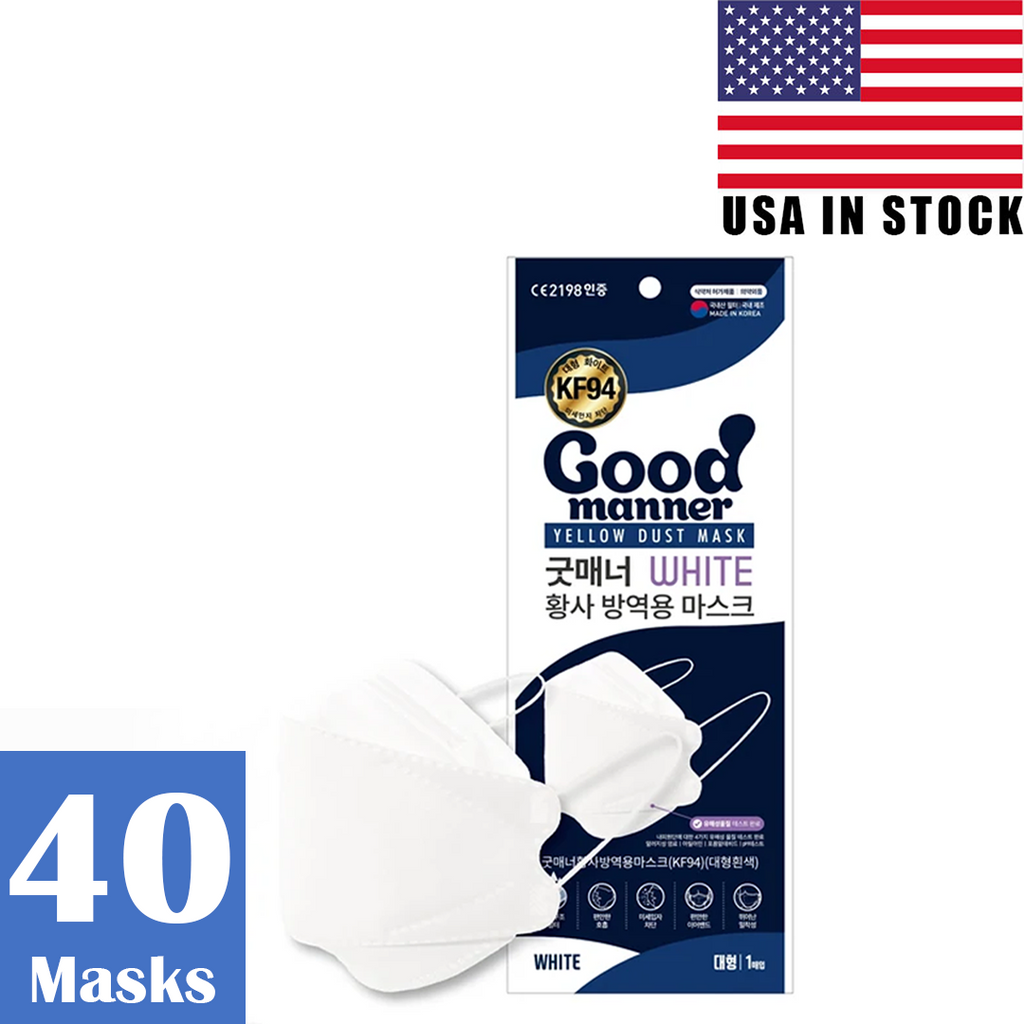 [White] 40pcs<P/>Good Manner®<P/>USA FDA Approved - kf94mask-Good Manner Mask