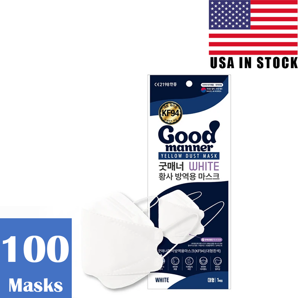 [White] 100pcs<P/>Good Manner®<P/>USA FDA Approved - kf94mask-Good Manner Mask