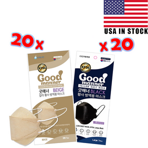 [Adult] [Beige & Black] 40pcs<P/>Good Manner® Masks