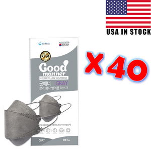 [Adult] [Gray] 40pcs<P/>Good Manner® Masks