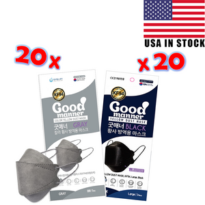 [Adult] [Gray & Black] 40pcs<P/>Good Manner® Masks