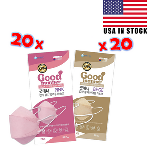 [Adult] [Pink & Beige] 40pcs<P/>Good Manner® Masks