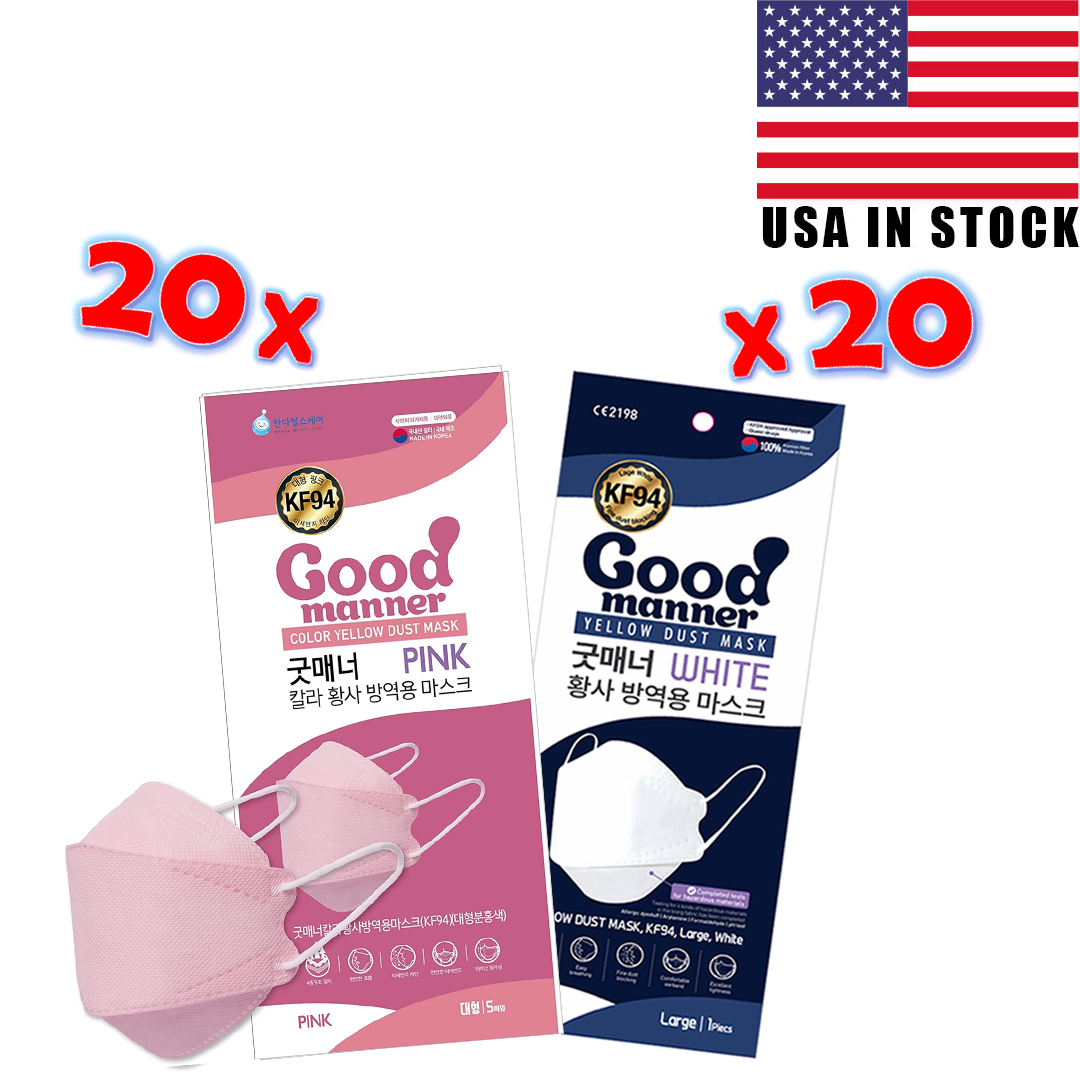 [Adult] [Pink & White] 40pcs<P/>Good Manner® Masks