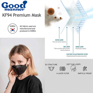 [White][Adult & Kids] Good Manner KF94 Masks- Authorized Distributor in USA & Canada - kf94mask-Good Manner Mask
