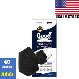 [Black] Good Manner KF94 Masks- Authorized Distributor in USA & Canada - kf94mask-Good Manner Mask