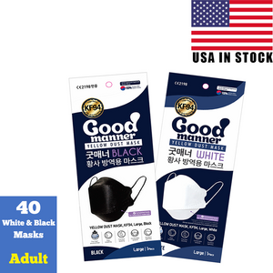 [Black+White] Good Manner KF94 Masks- Authorized Distributor in USA & Canada - kf94mask-Good Manner Mask